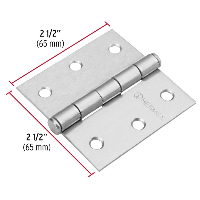 Bisagra capuchina para puerta acerado 2.5 x 2.5 Hermex