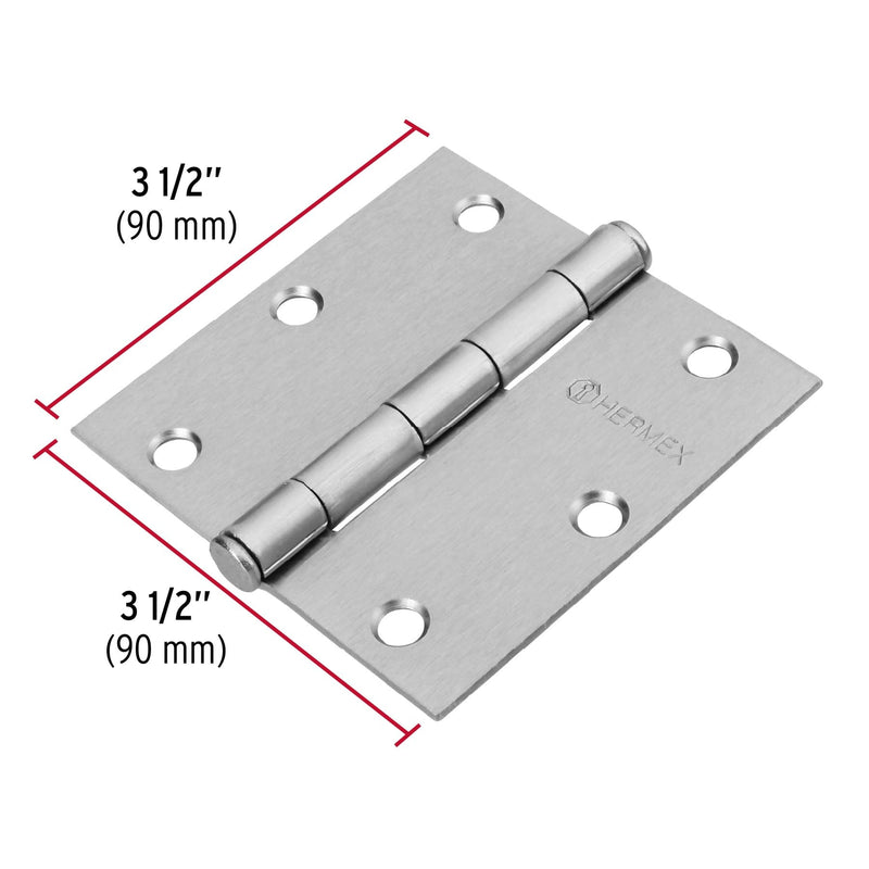 Bisagra capuchina para puerta acerado 3.5 x 3.5 Hermex