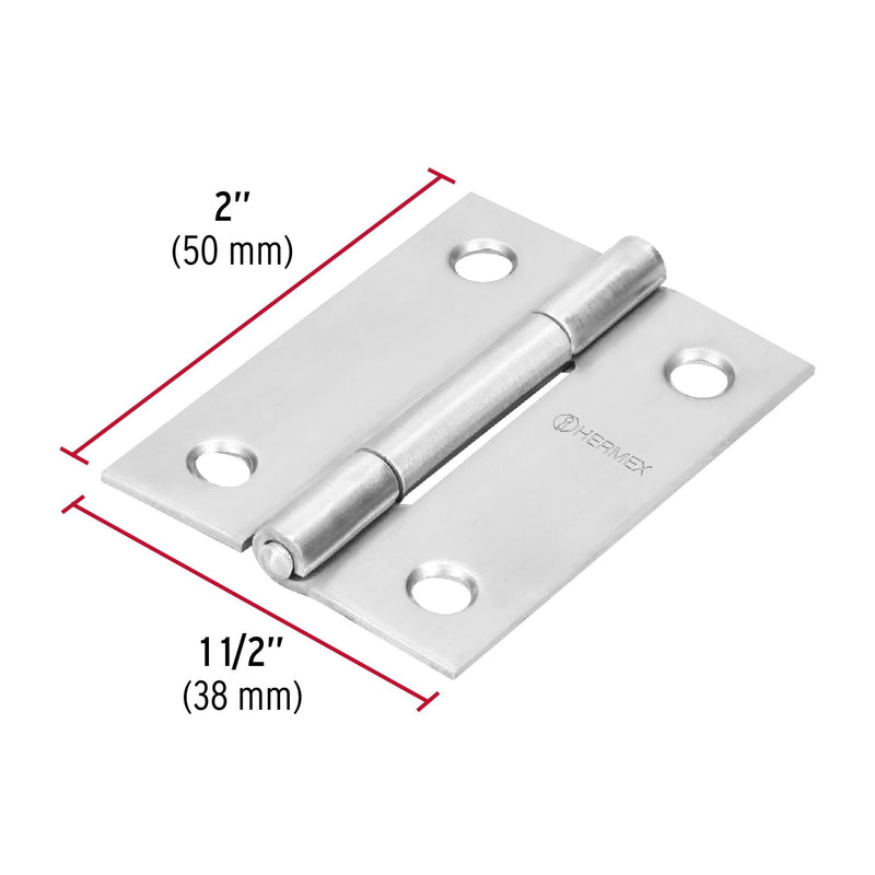 Bisagra fija acero inoxidable para puerta 2"