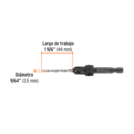 Broca avellanadora 9/64" Truper-1