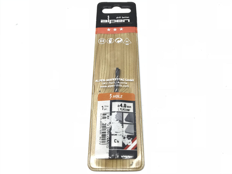 Broca para madera 4 mm Alpen