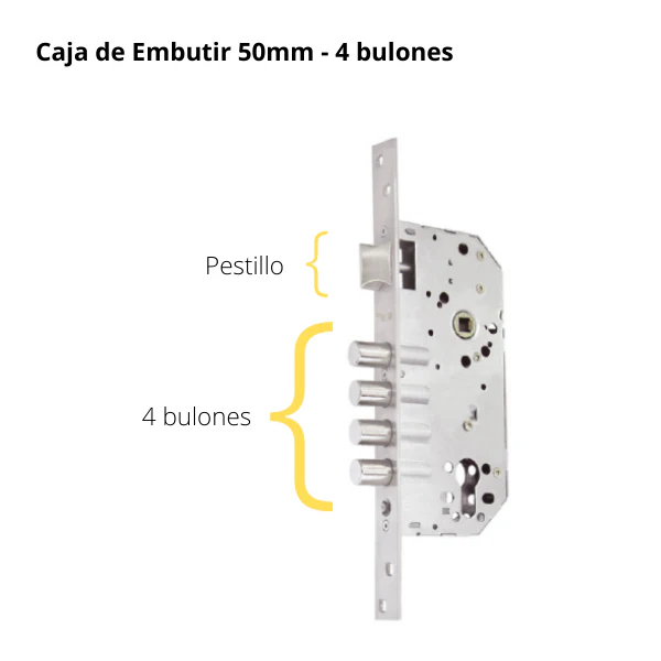 Cerradura de embutir con cilindro de 2 golpes y 4 pines Yale 2