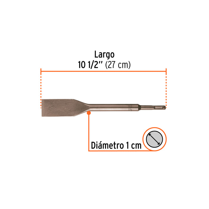 Cincel para rotomartillo plano azulejo 10-1/2" Truper