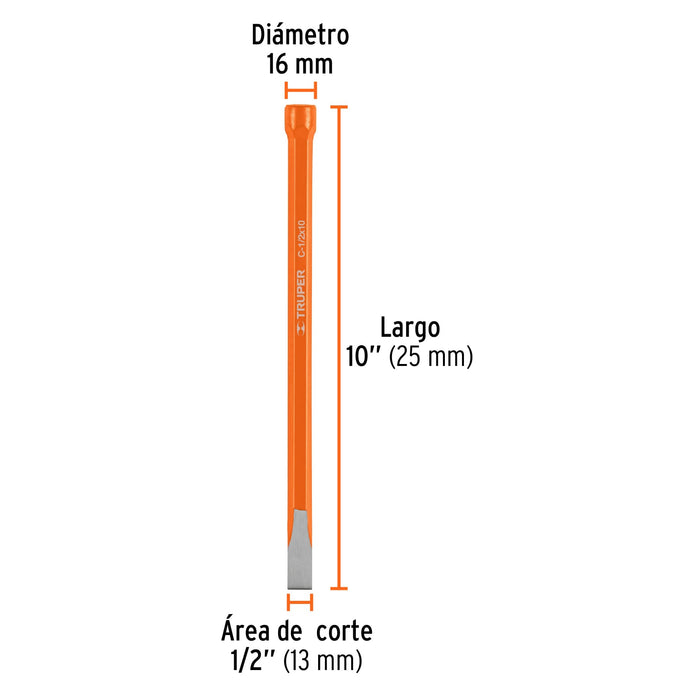 Cincel plano 1/2"x10" Truper-1