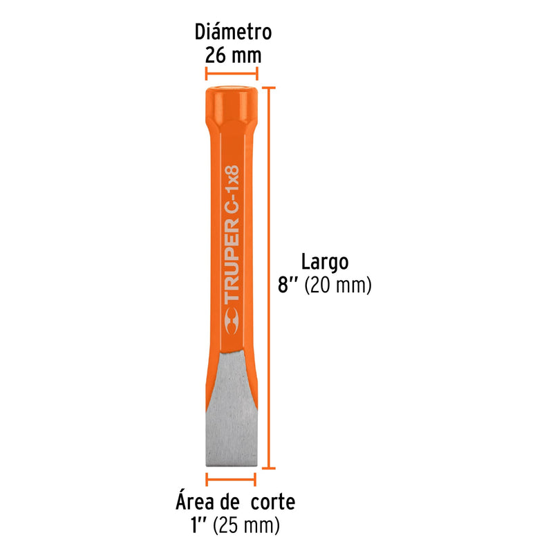 Cincel plano 1"x8" Truper