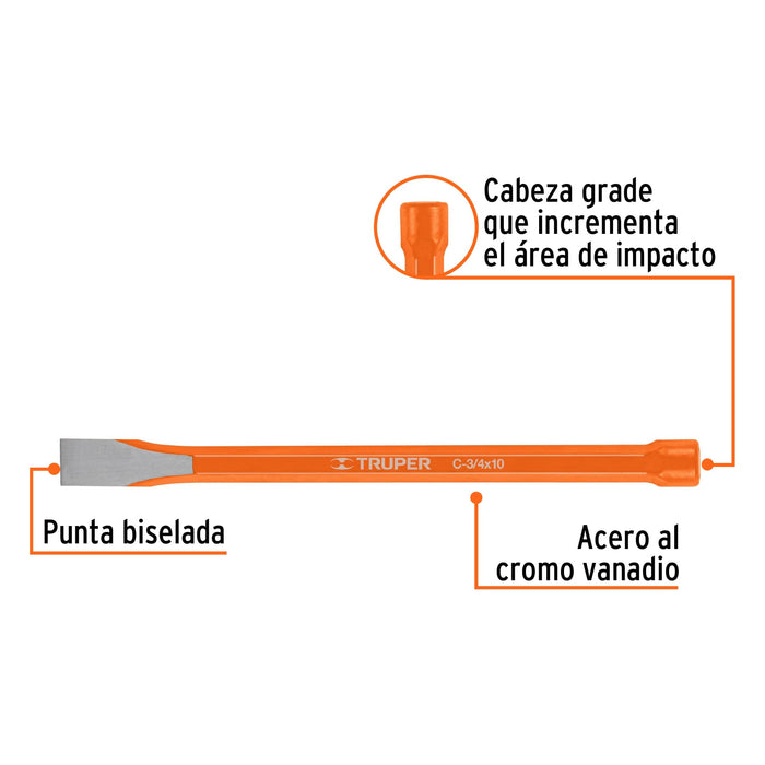 Cincel plano 3/4"x10" Truper-2