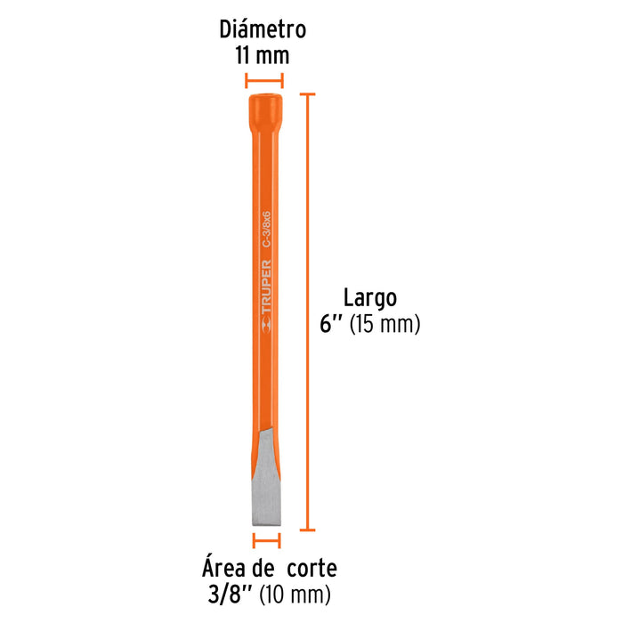 Cincel plano 3/8"x6" Truper-1