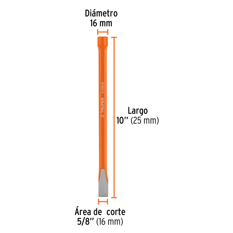 Cincel plano 5/8"x10" Truper