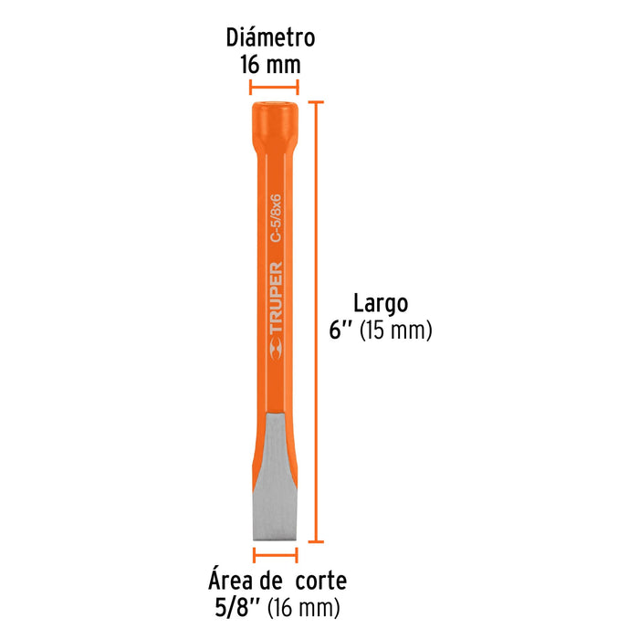 Cincel plano 5/8"x6" Truper-1