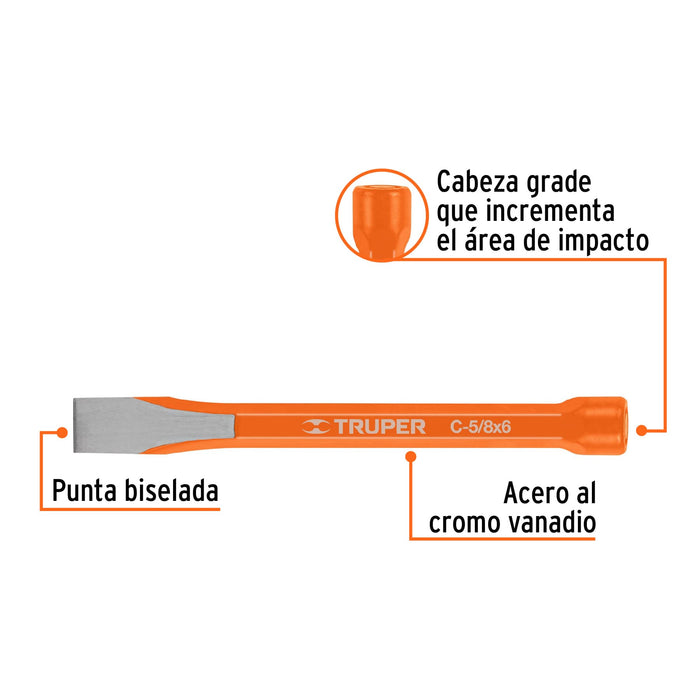 Cincel plano 5/8"x6" Truper-2