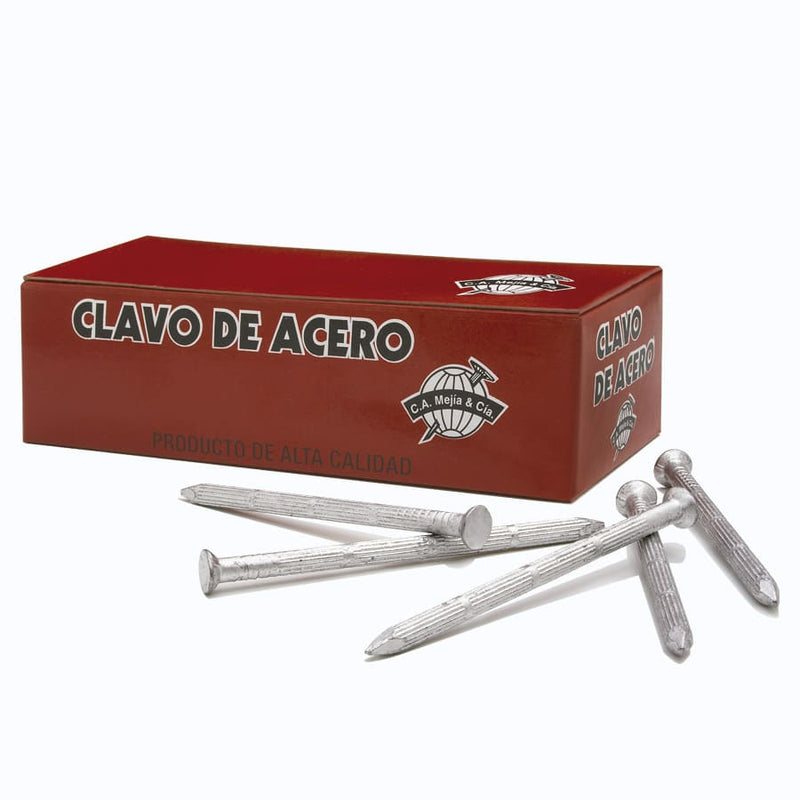 Clavo de acero para concreto estriado 4.3x75mm x Caja de 500 grs