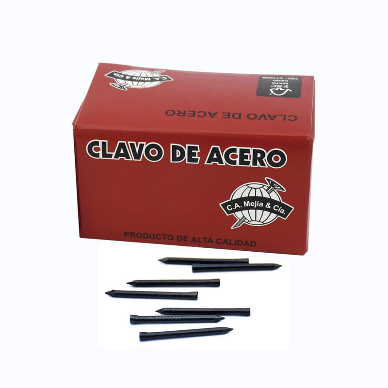 Clavo de acero liso para concreto 2.5x25mm x Caja 500 grs