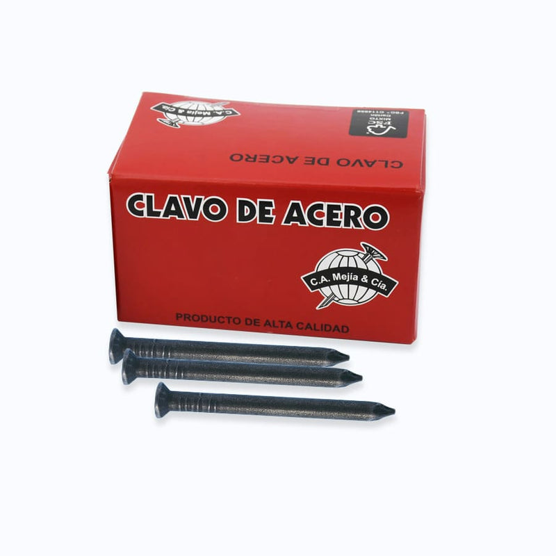 Clavo de acero liso para concreto 2.5x50mm x Caja 500 grs