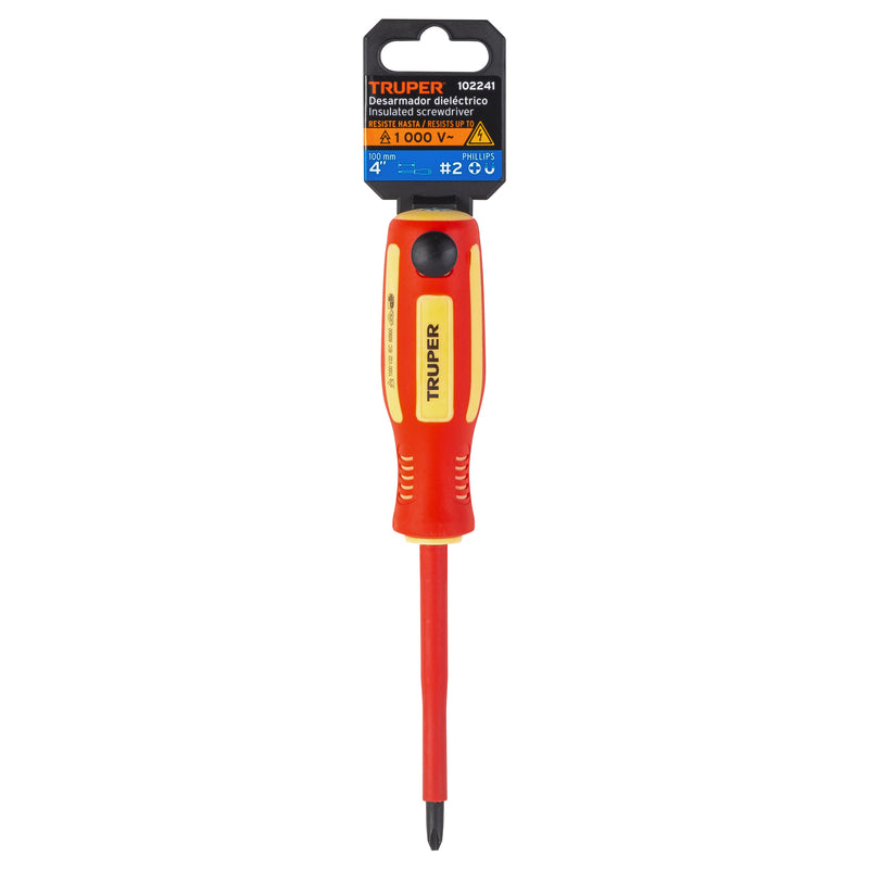 Desarmador dielectrico estrella 1/4"x4" Truper