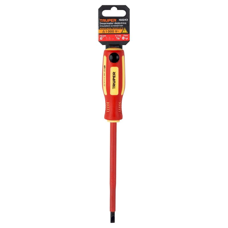 Desarmador dielectrico plano 1/4"x6" Truper