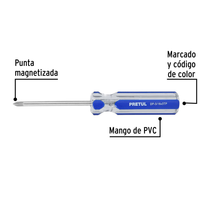 Desarmador estrella 3/16x3 Pretul - 3