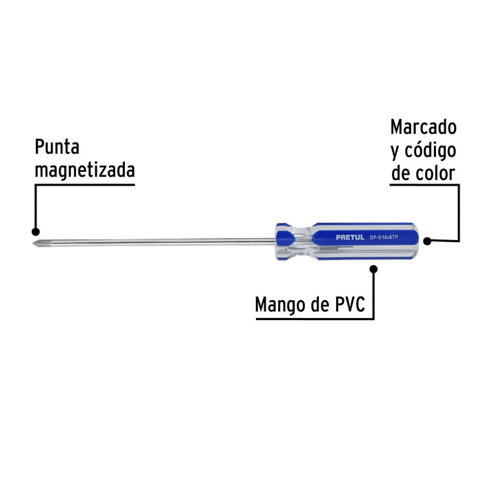 Desarmador estrella 3/16x6 Pretul - 3