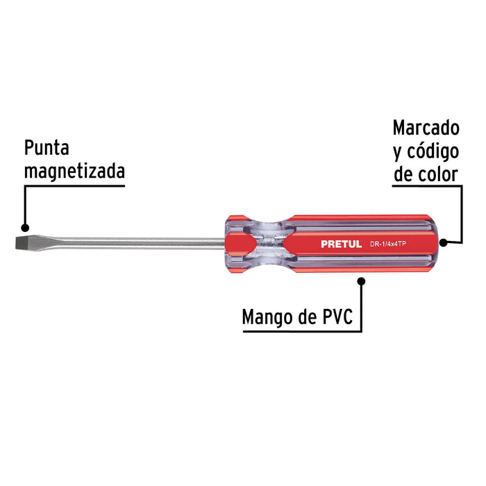 Desarmador plano 1/4x4 Pretul - 2