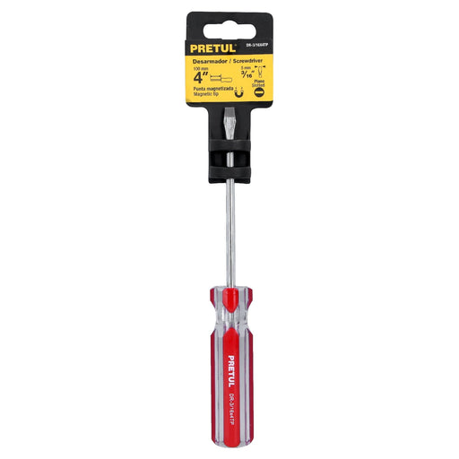 Desarmador plano 3/16"x4" Pretul