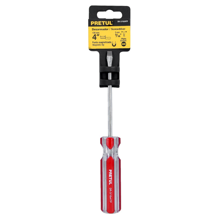 Desarmador plano 3/16"x4" Pretul