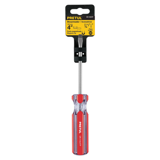 Desarmador plano 1/4"x4" Pretul