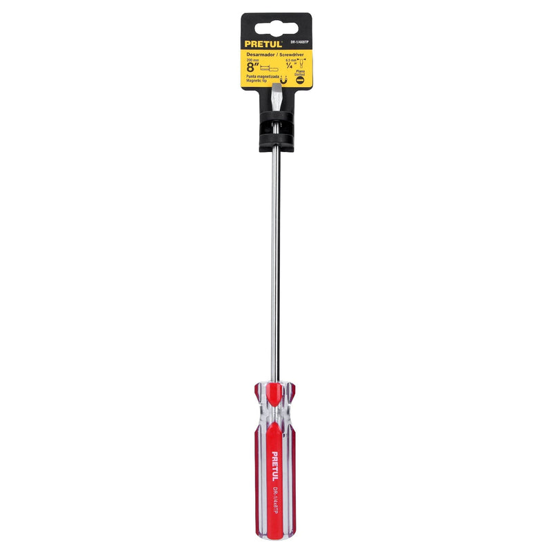 Desarmador plano 1/4"x8" Pretul