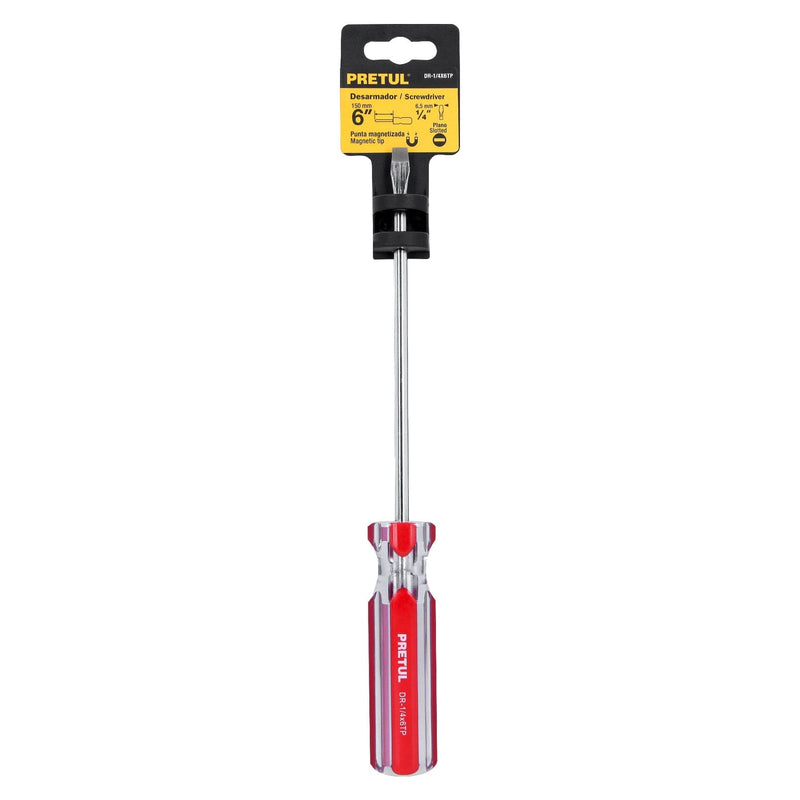 Desarmador plano 1/4"x6" Pretul