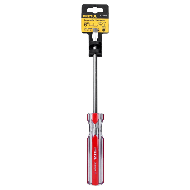 Desarmador plano 5/16"x6" Pretul