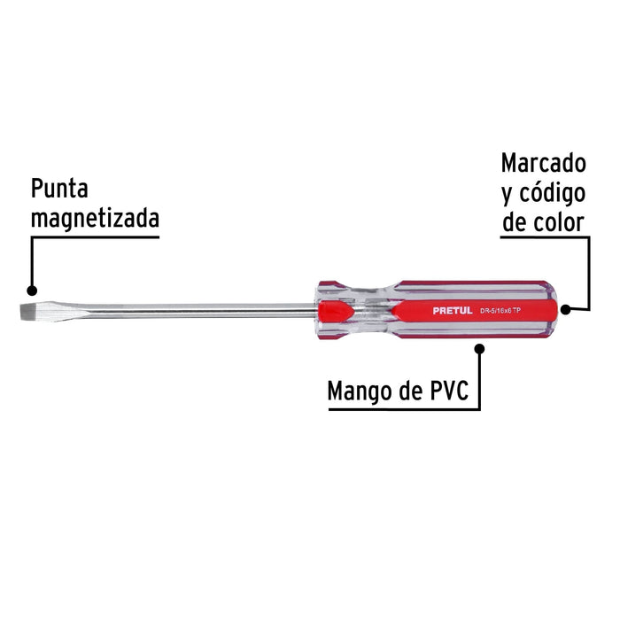 Desarmador plano 5/16x6 Pretul - 3