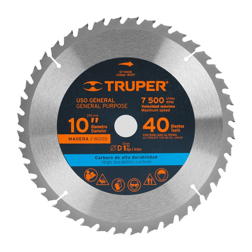 Disco de corte para madera 10" 40 dientes Truper - 4
