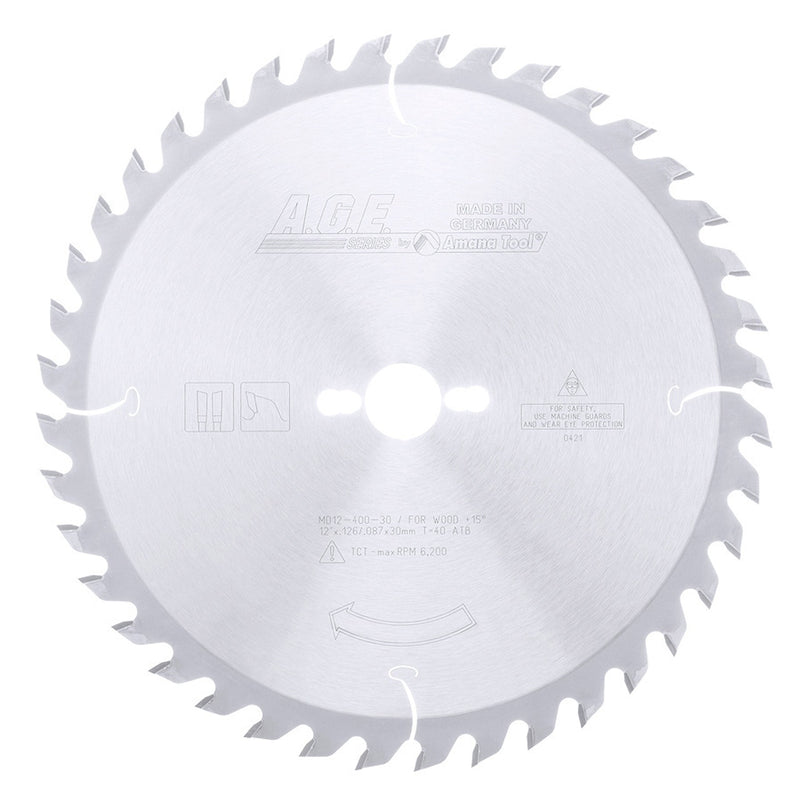 Disco de corte para madera 12" 40 dientes Age Amana - 2