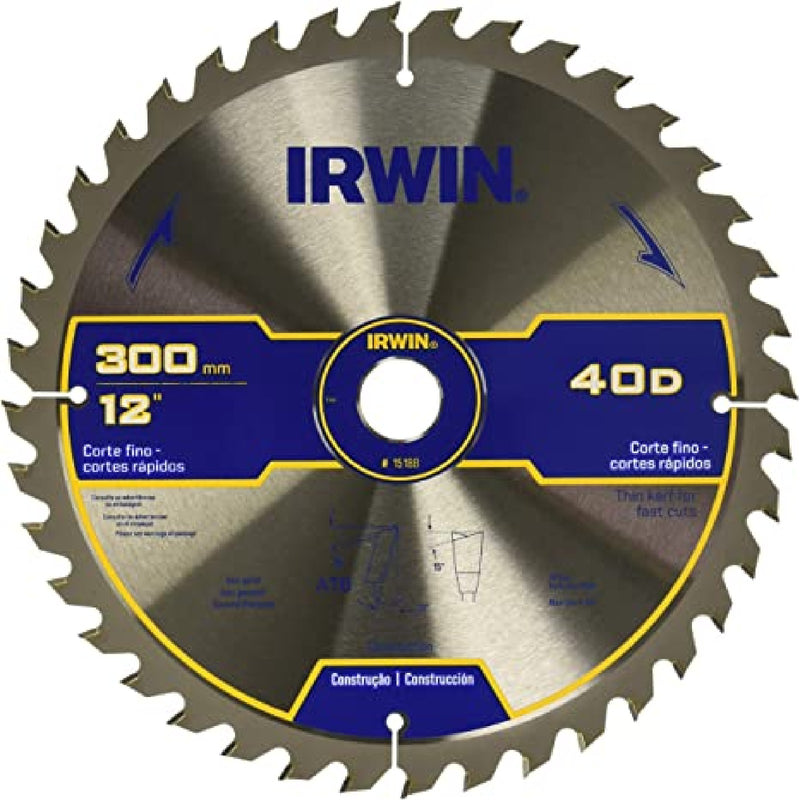 Disco de corte para madera 12"x40 dientes Irwin