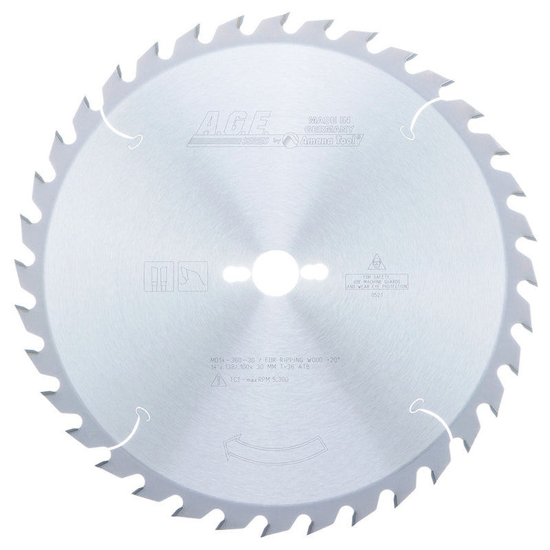 Disco de corte para madera 14" 36 dientes Age Amana - 2