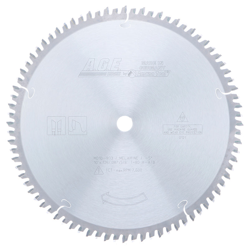 Disco de corte para melamina 10" 80 dientes Age Amana - 1