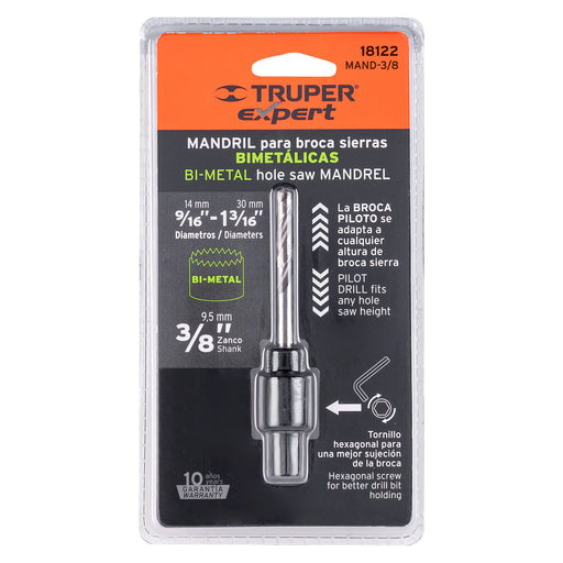 Eje para sierra copa 3/8" Truper-1