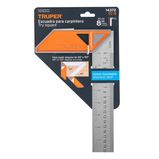 Escuadra de carpintero 8" Truper