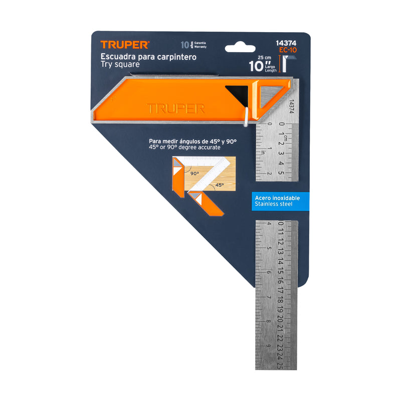 Escuadra de carpintero 10" Truper