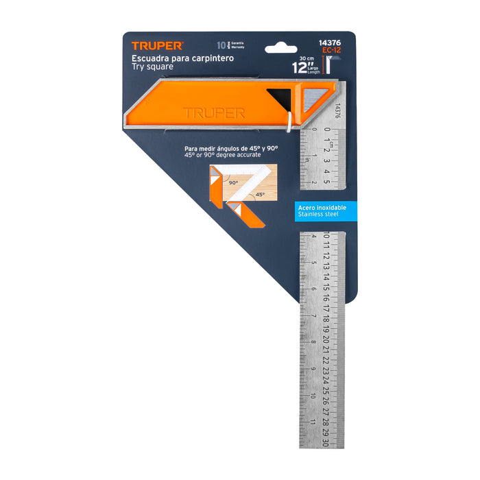Escuadra de carpintero 12" Truper