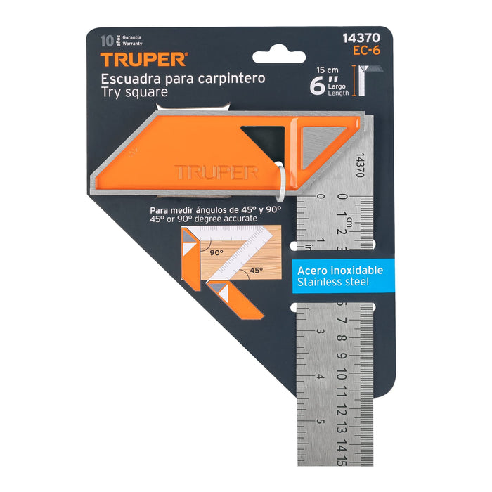 Compra escuadra metal Truper de alta precisión para tus proyectos de carpintería