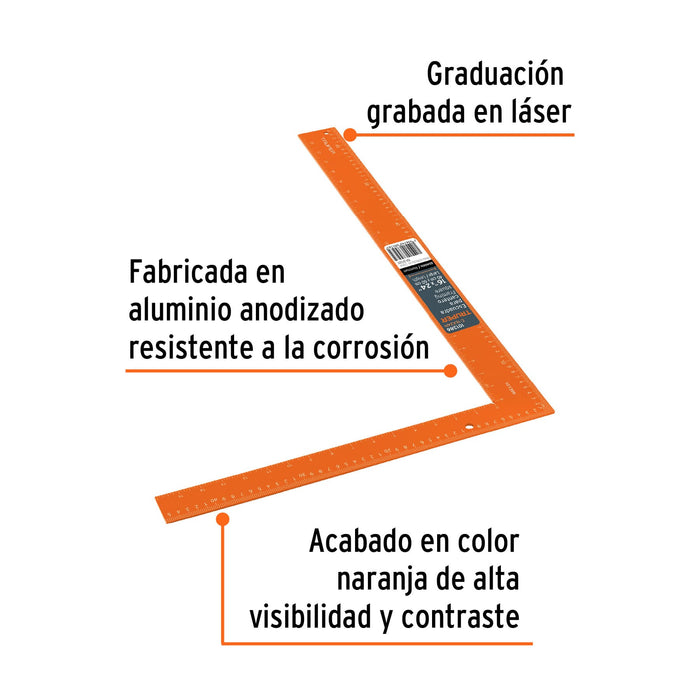 Escuadra de albañil aluminio 16"x24" Truper