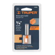 Fresa para ruteadora Recta 2 filos  1/4"X3/4" 11459 Truper - 2