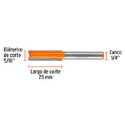 Fresa para ruteadora Recta 2 filos  1/4"X5/16" 11454 Truper - 3