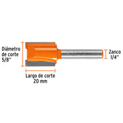 Fresa para ruteadora Recta 2 filos  1/4"X5/8" 11457 Truper - 3
