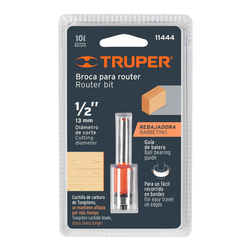 Fresa para ruteadora copiadora corte laminado 1/4"x1/2"x1/2" 11444 Truper - 2