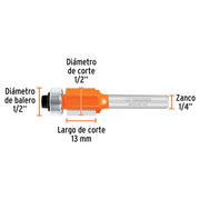 Fresa para ruteadora copiadora corte laminado 1/4"x1/2"x1/2" 11444 Truper - 3