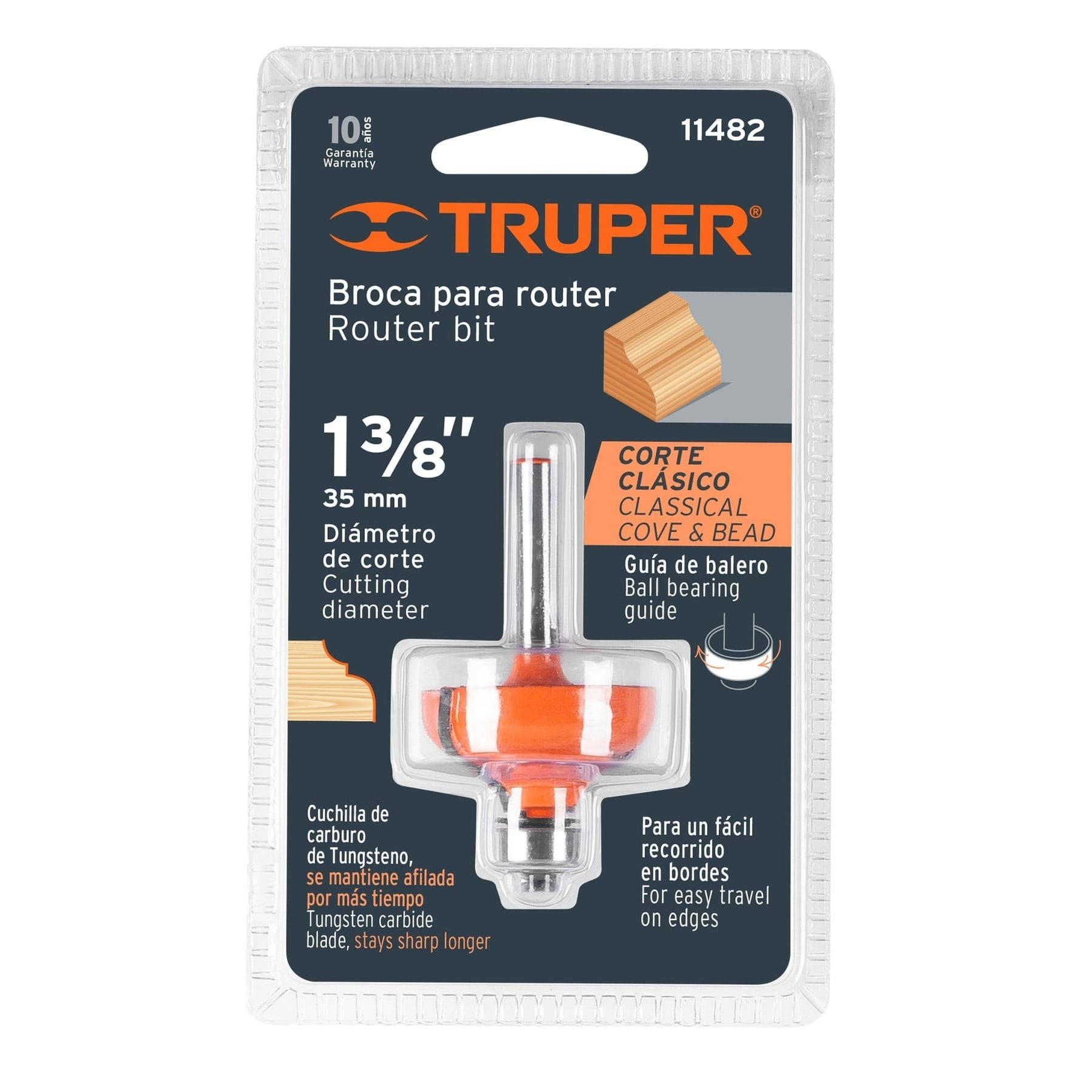 Broca Fresa Ruteadora Para Redondear Madera De 1/2 3/4 Pulgadas MP