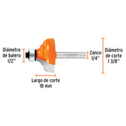 Fresa para ruteadora moldura clasica 1-3/8 11482 Truper - 3