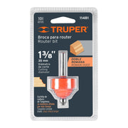 Fresa para ruteadora moldura doble romana, 1-3/8" con rodamiento 11481 Truper - 2