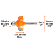 Fresa para ruteadora moldura pecho paloma 1-3/8 11480 Truper - 3