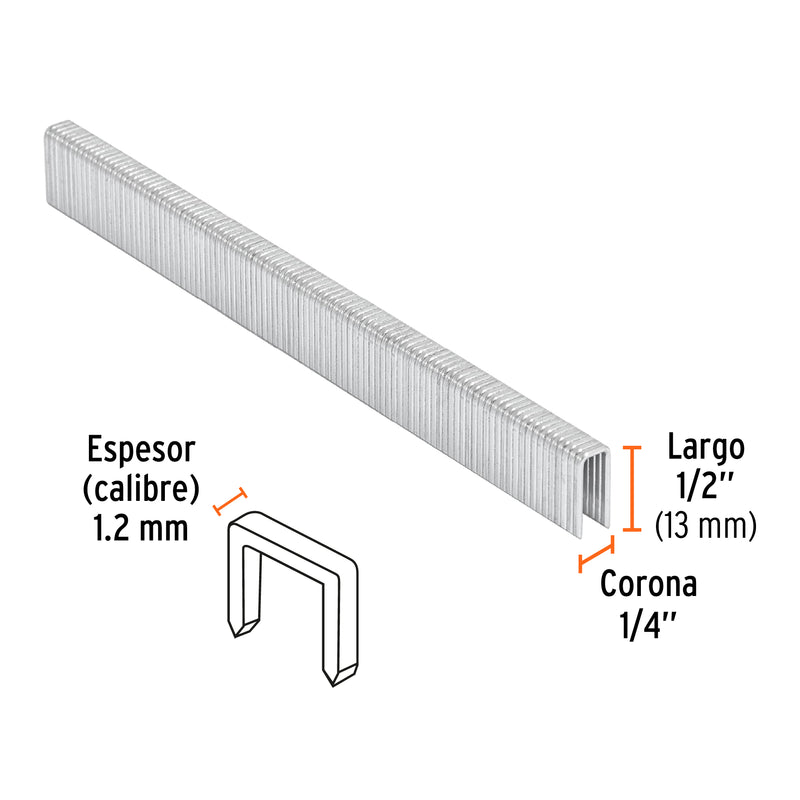 Grapa p/engrapadora neumatica 12mm calibre 18 x 5000 unidades